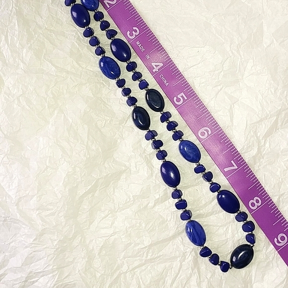 🦋 CHAPS BLUE & SILVER BEAD NECKLACE - Picture 2 of 5